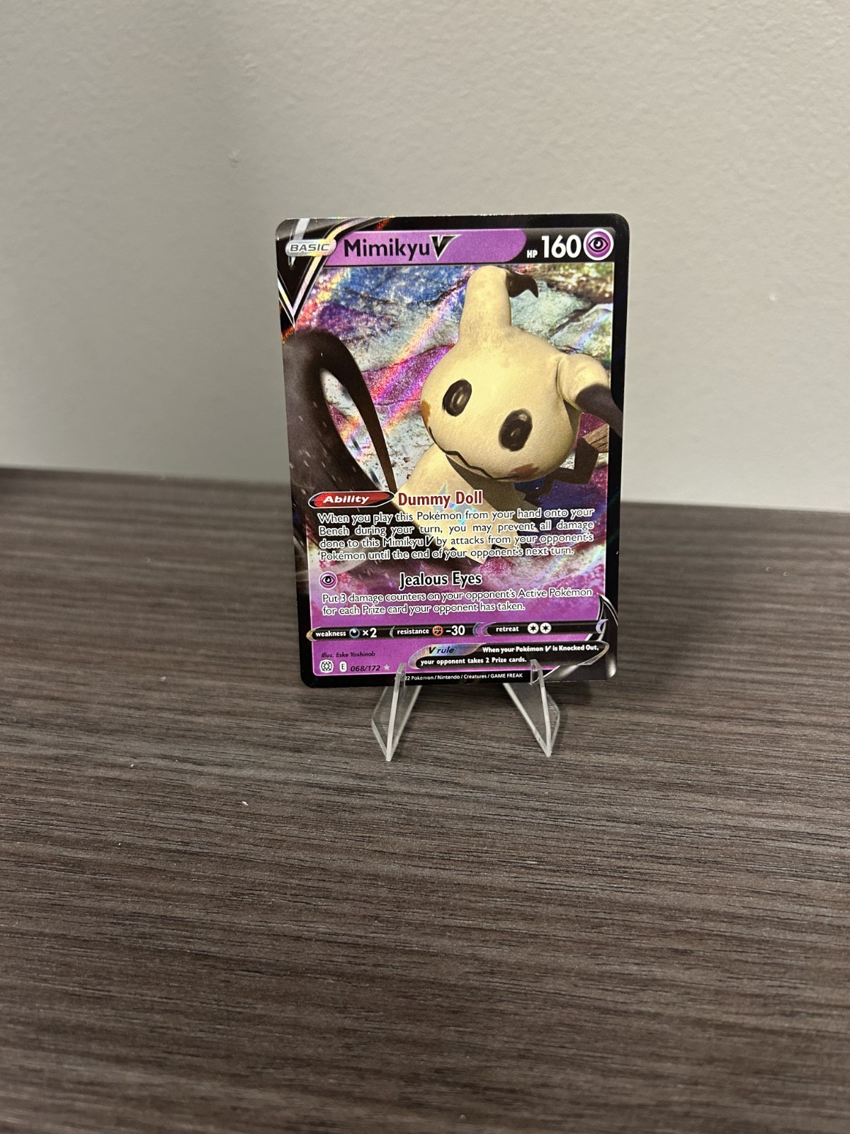 Pokémon Mimikyu v Holo Ultra Rare TCG Card Brilliant Stars 068/172