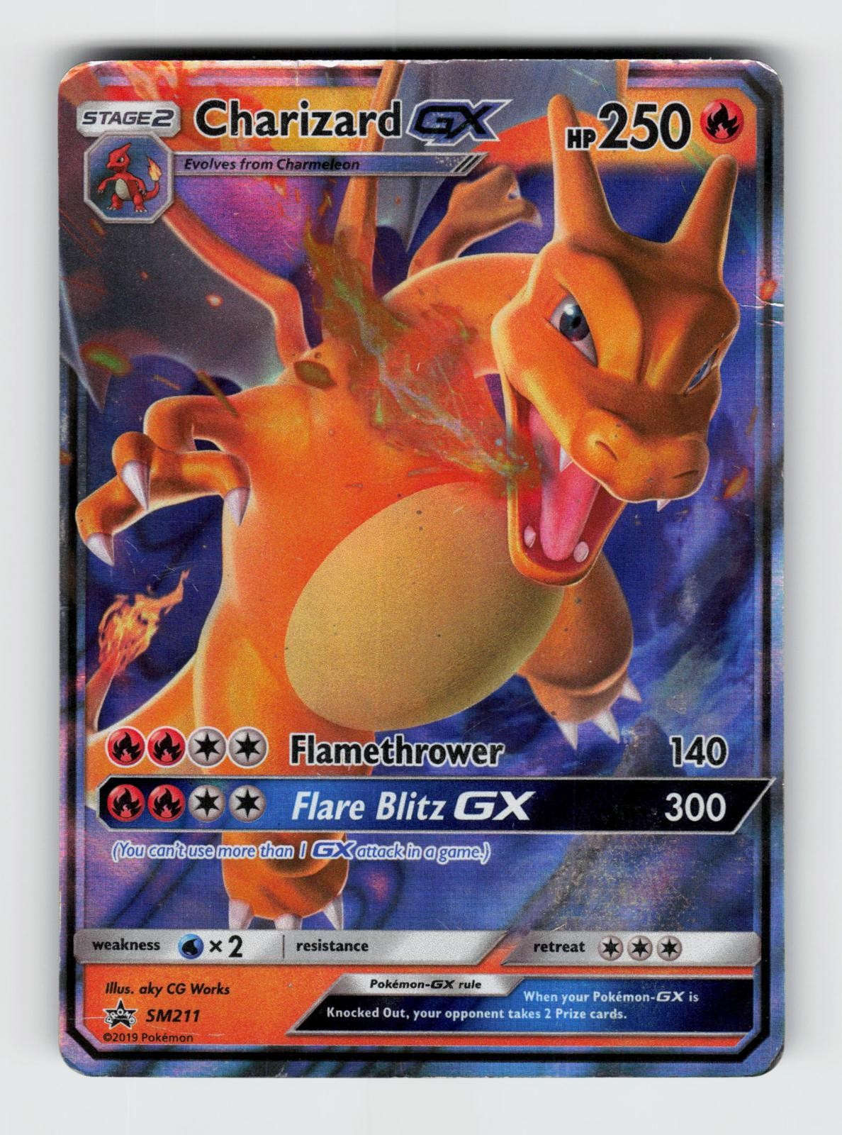 Charizard GX – SM211 Holo Promo Sun & Moon Promo Pokemon Moderately Played