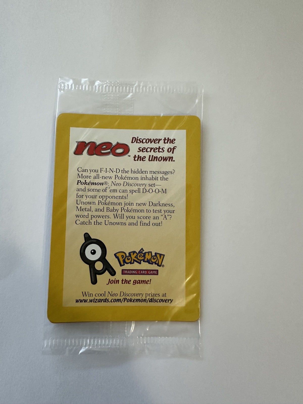 Sealed 2001 Entei Reverse Holo Pokemon Neo Discovery Black Star Movie Promo VTG