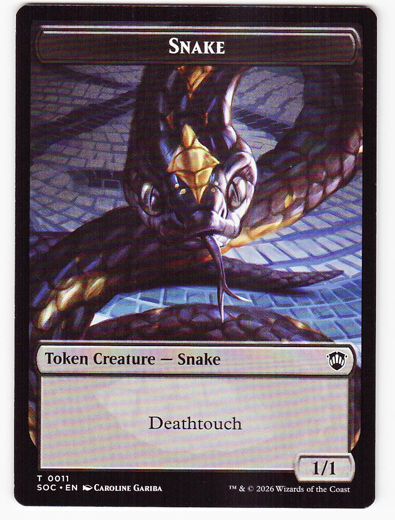 Snake Zombie Double-Sided Token Commander: Secrets of Strixhaven Regular