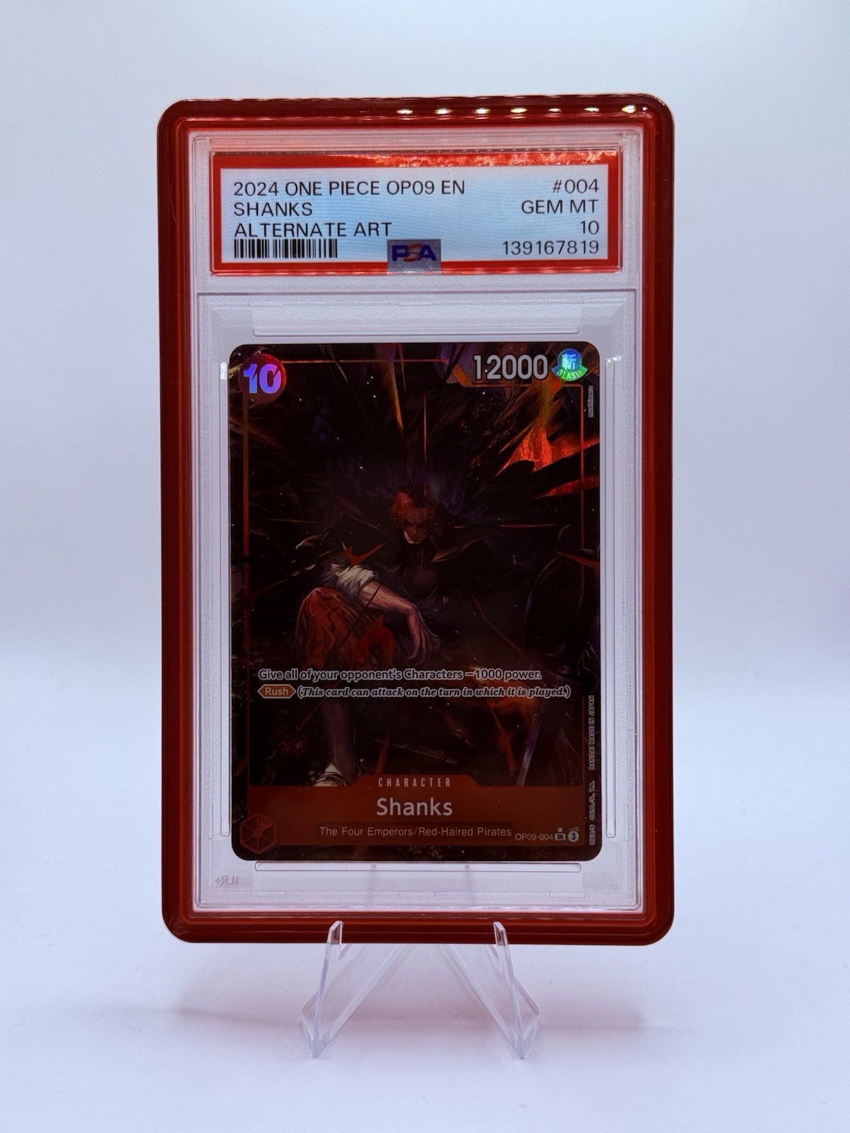 Shanks OP09-004 PSA 10 Alt Art Foil SR Emperors in the New World EN 2024