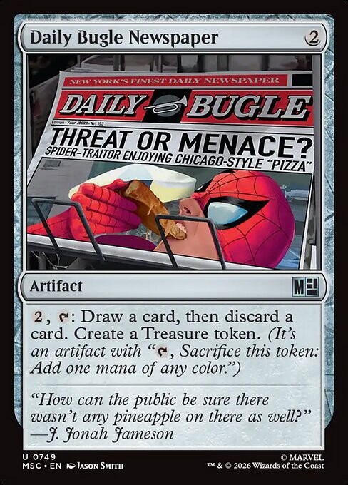 Daily Bugle Newspaper Marvel Super Heroes Commander Magic: The Gathering MTG
