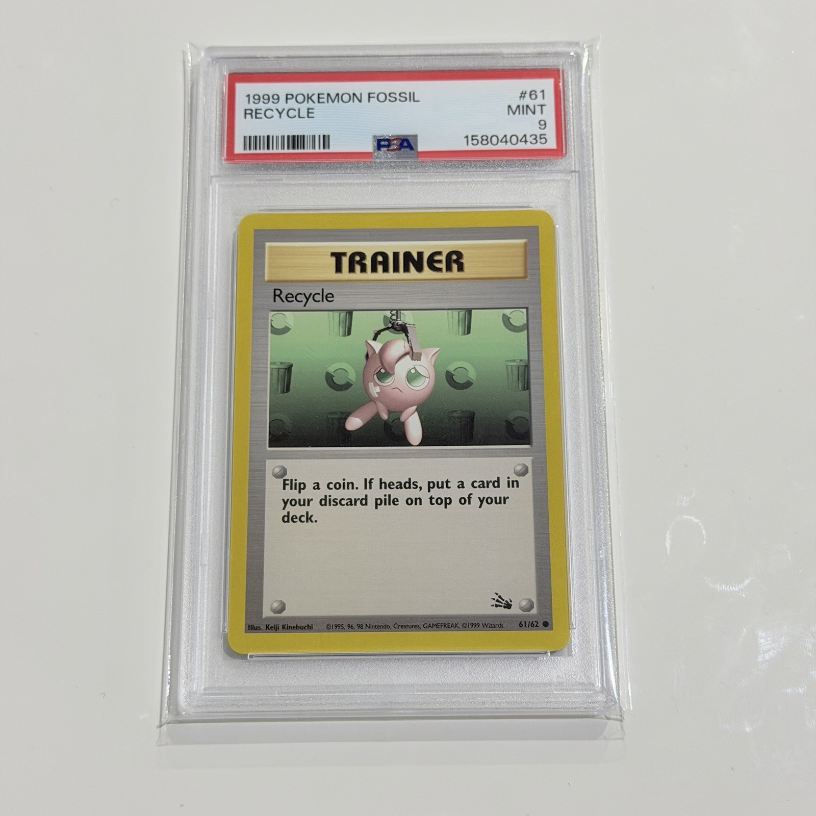 Recycle Trainer 61/62 PSA 9 Pokemon TCG Fossil Unlimited English Vintage