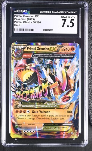 2015 POKEMON PRIMAL CLASH #86/160 PRIMAL GROUDON EX CGC 7.5
