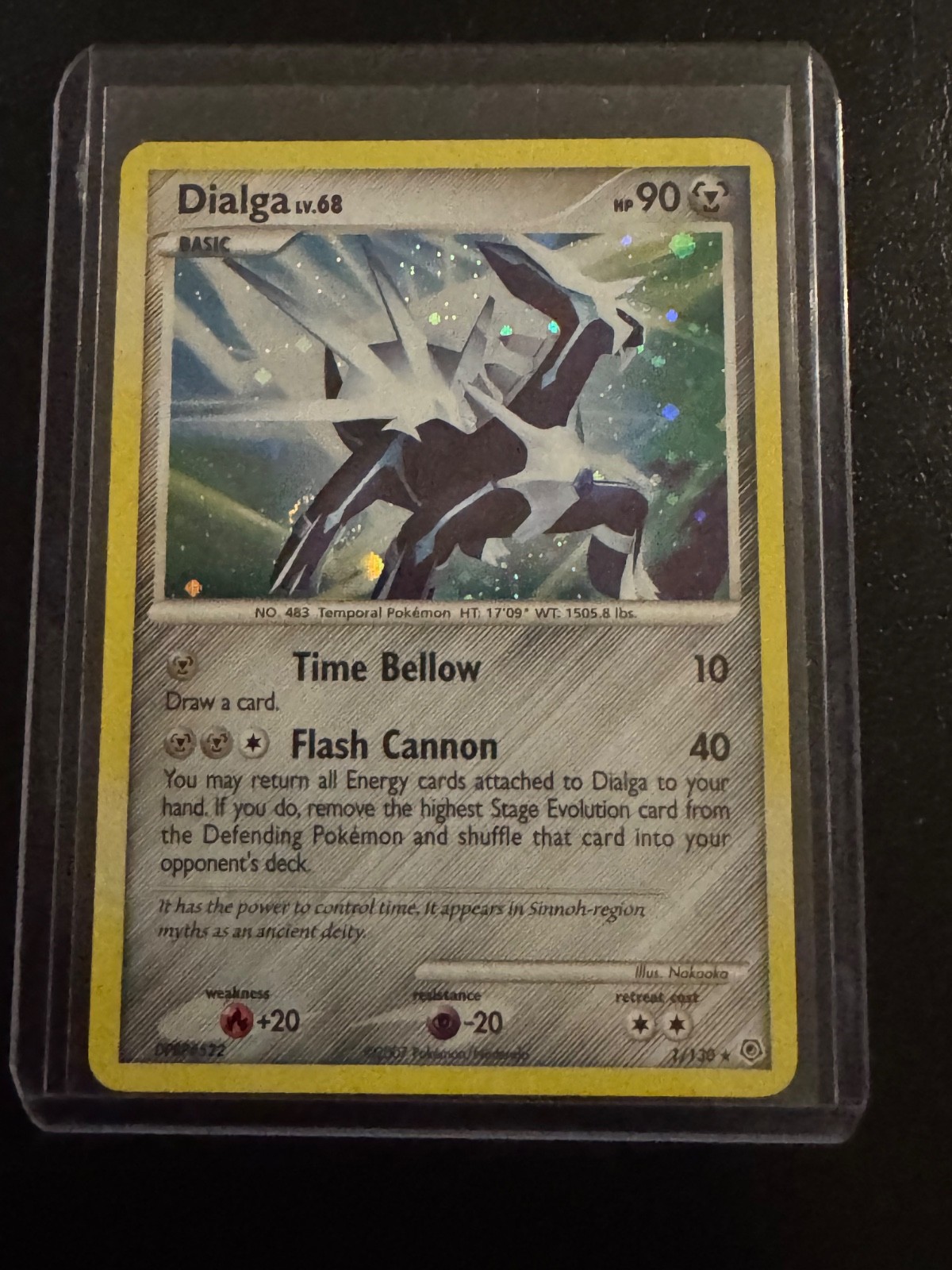 Dialga 1/130 Holo Rare Diamond & Pearl Lightly Played Pokemon Card with swirl(s)