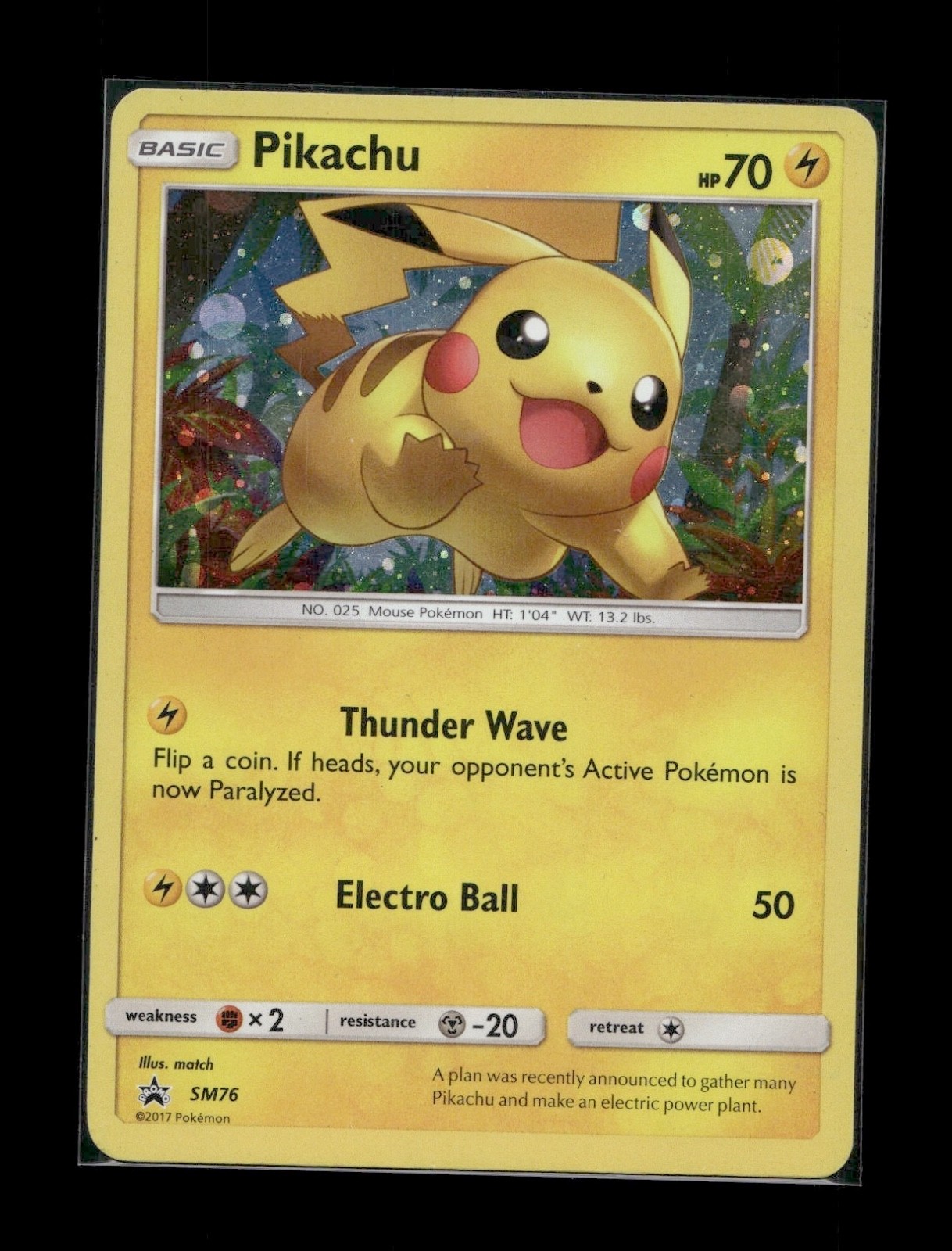 Pikachu Promo SM Promos SMP Lightning Holo SM76 2016 MP