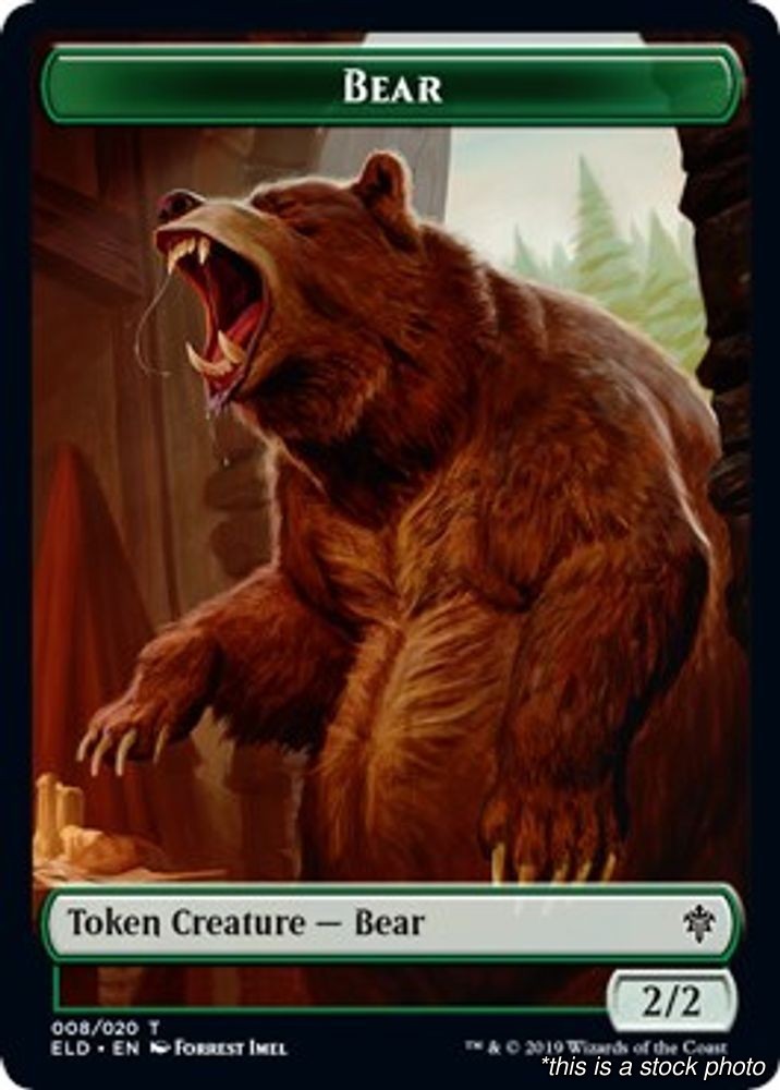 Bear Token Token 8 ELD Throne of Eldraine Near Mint NM Magic