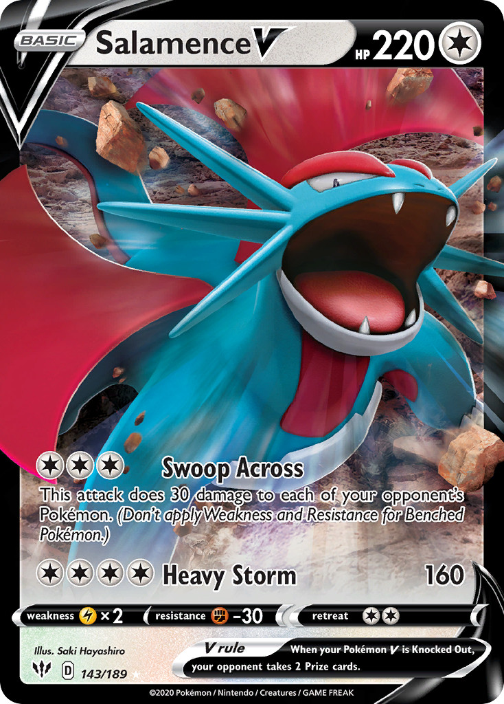 SALAMENCE V 143/189 V RARE DARKNESS ABLAZE POKEMON NEAR MINT