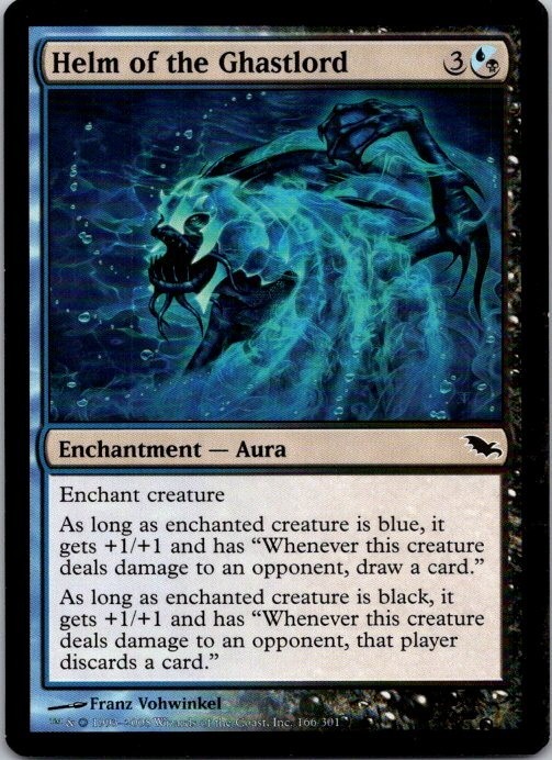 MTG Magic The Gathering Helm of the Ghastlord Shadowmoor Played See Scan
