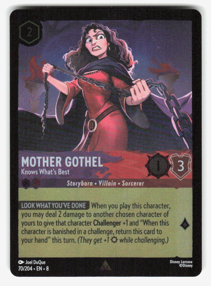 Mother Gothel – Knows What’s Best 70/204 Rare Reign of Jafar Lorcana Cold Foil