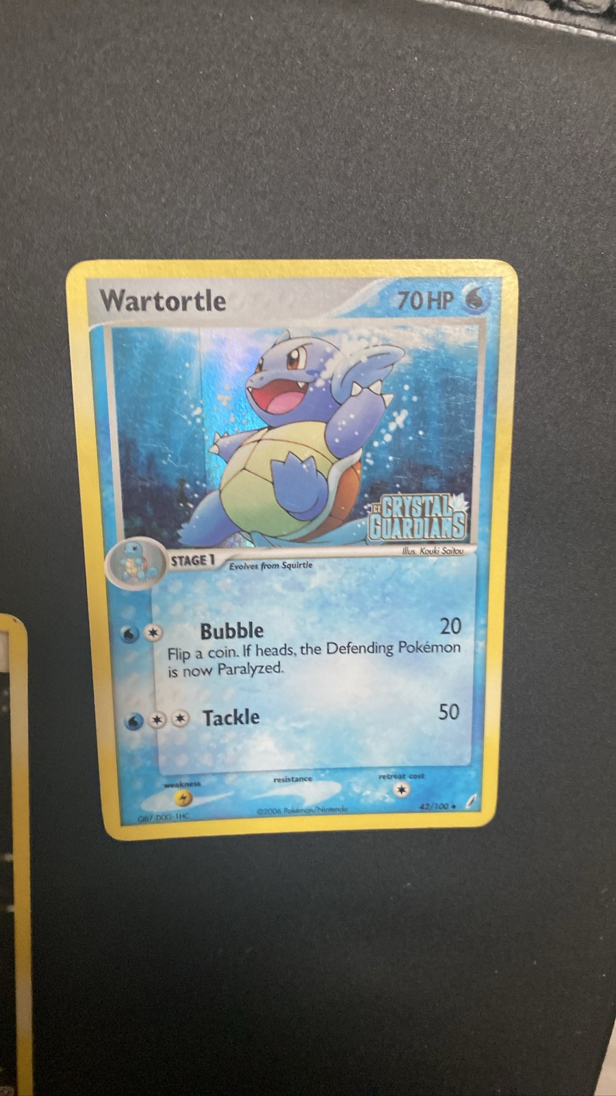Pokémon TCG 2006 Wartortle EX Crystal Guardians 42/100 Stamped Holo