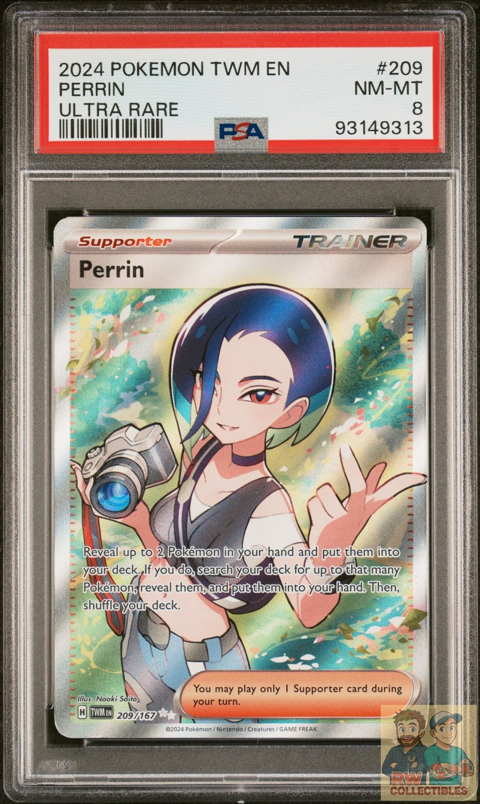 Perrin 209/167 Ultra Rare Twm En-twilight Masquerade Pokemon PSA 8