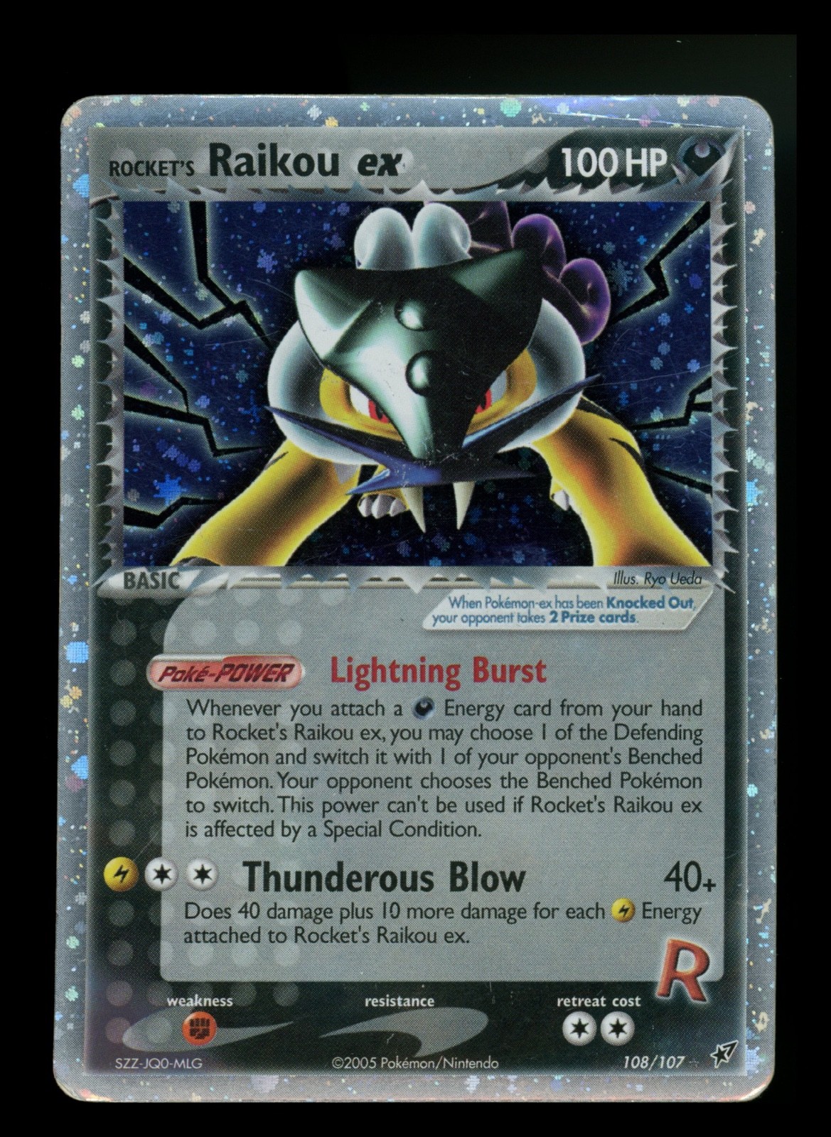 #2 PARTIAL HOLOBLEED Rocket’s Raikou ex 108/107 EX Deoxys 2005 Holo Rare Pokémon