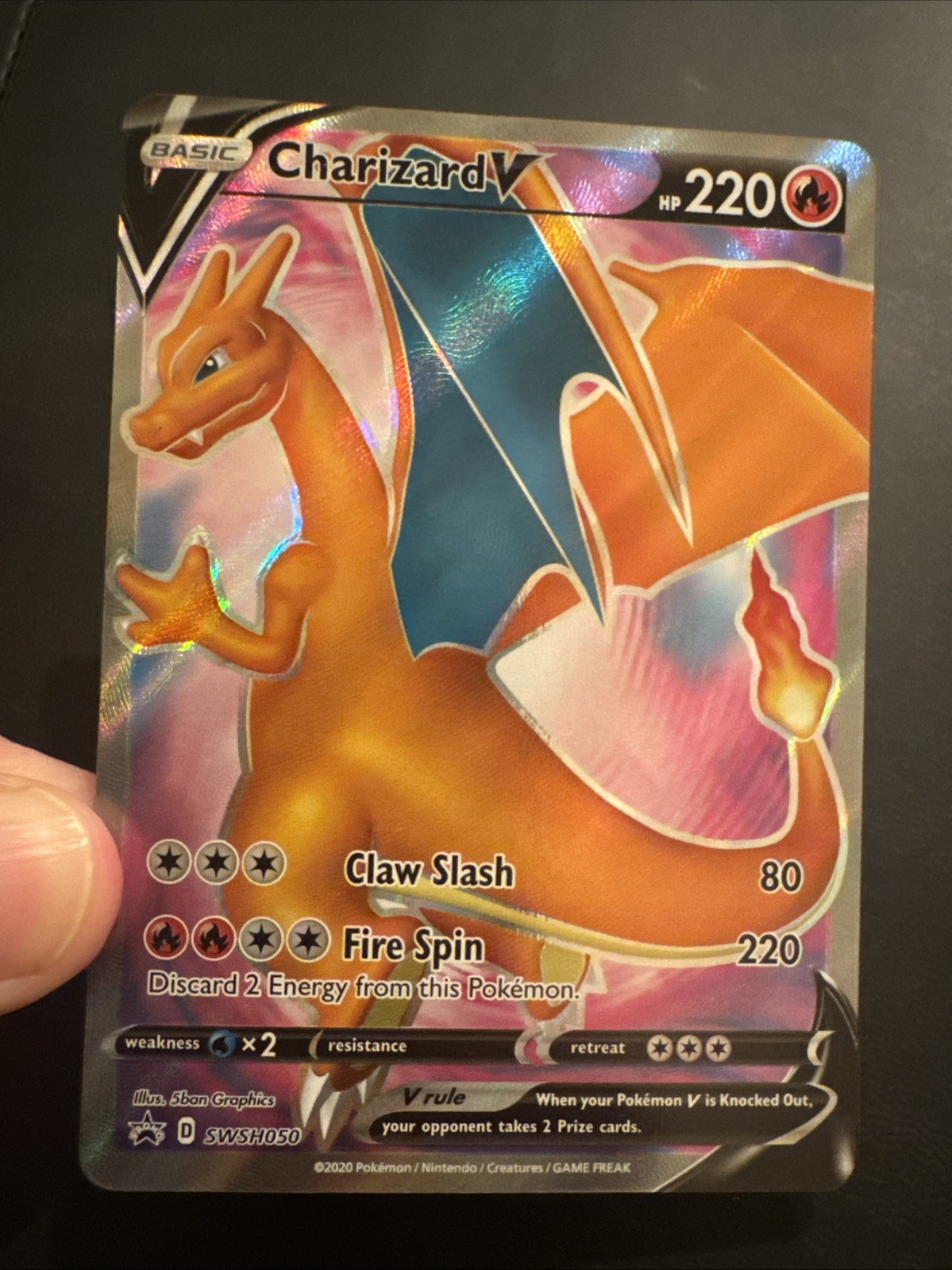Charizard v Black Star Promo SWSH050: Sword & Shield Pokemon Card Holo NM