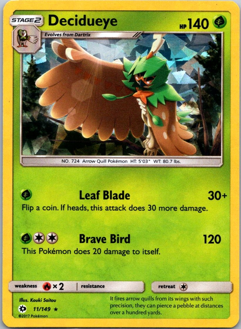 Decidueye – (Cracked Ice Holo) 011/149 Holo Rare Deck Exclusives NM