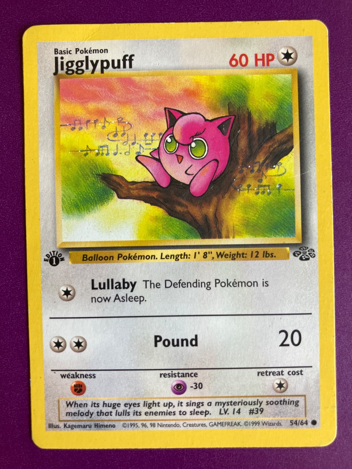 1st Edition – Jigglypuff – Jungle – 54/64 – Pokemon TCG – MP