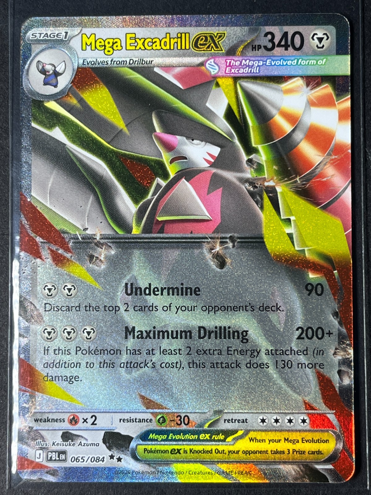 Mega Excadrill ex 065/084 Me05: Pitch Black Holo NM Pokemon