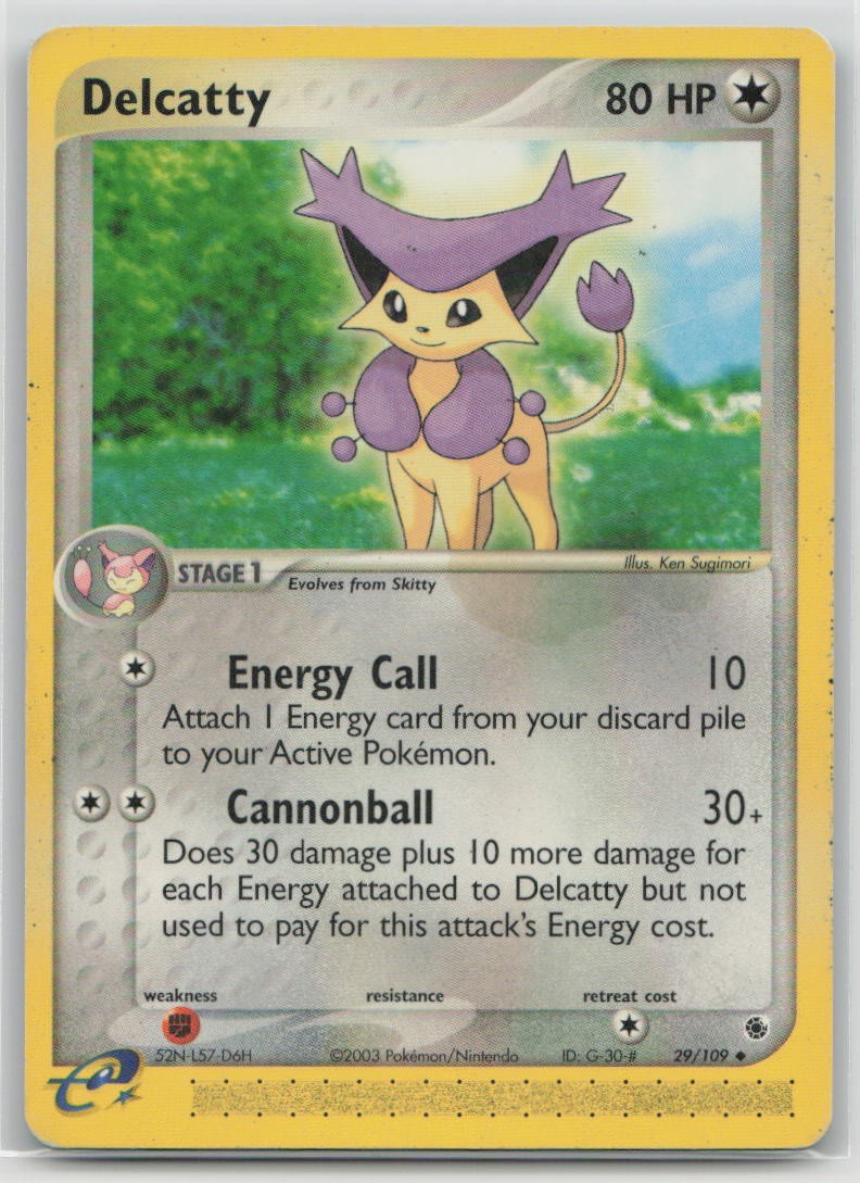 Delcatty 29/109 Uncommon Ruby & Sapphire Pokemon Damaged