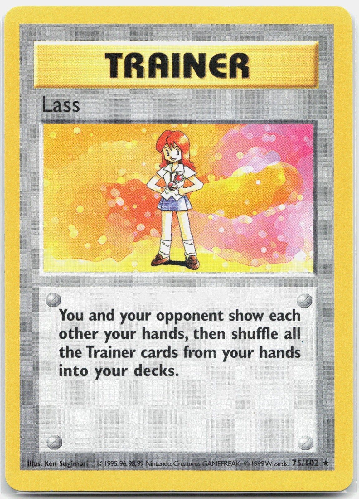 Lass Rare Base Set (Shadowless) BSS Trainer Unlimited 075/102 1999 LP