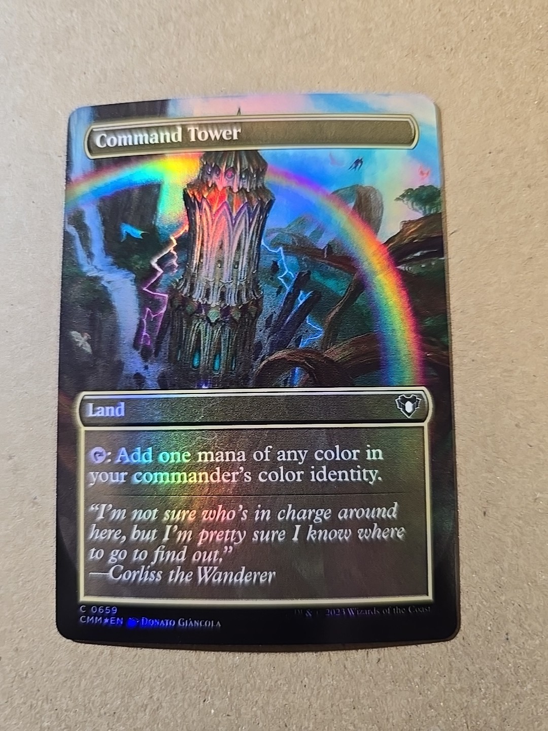 Command Tower (Borderless Foil) – MTG – Commander Masters (CMM) – Card #659