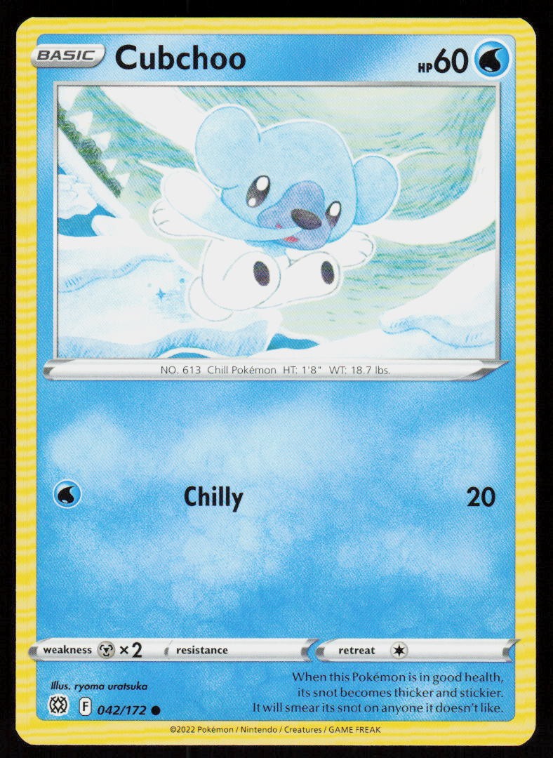 Cubchoo 042/172 Common Brilliant Stars Pokemon Near Mint