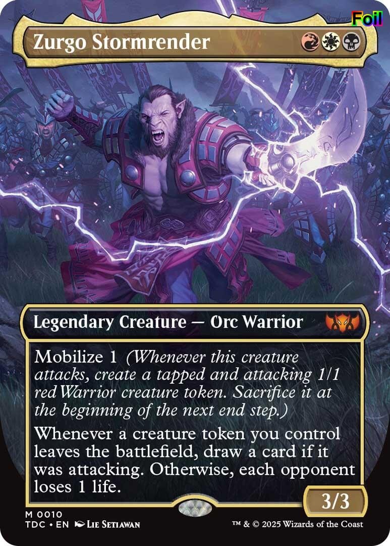 Foil Zurgo Stormrender (Borderless) – 10 – NM – Commander: Tarkir: Dragonstorm