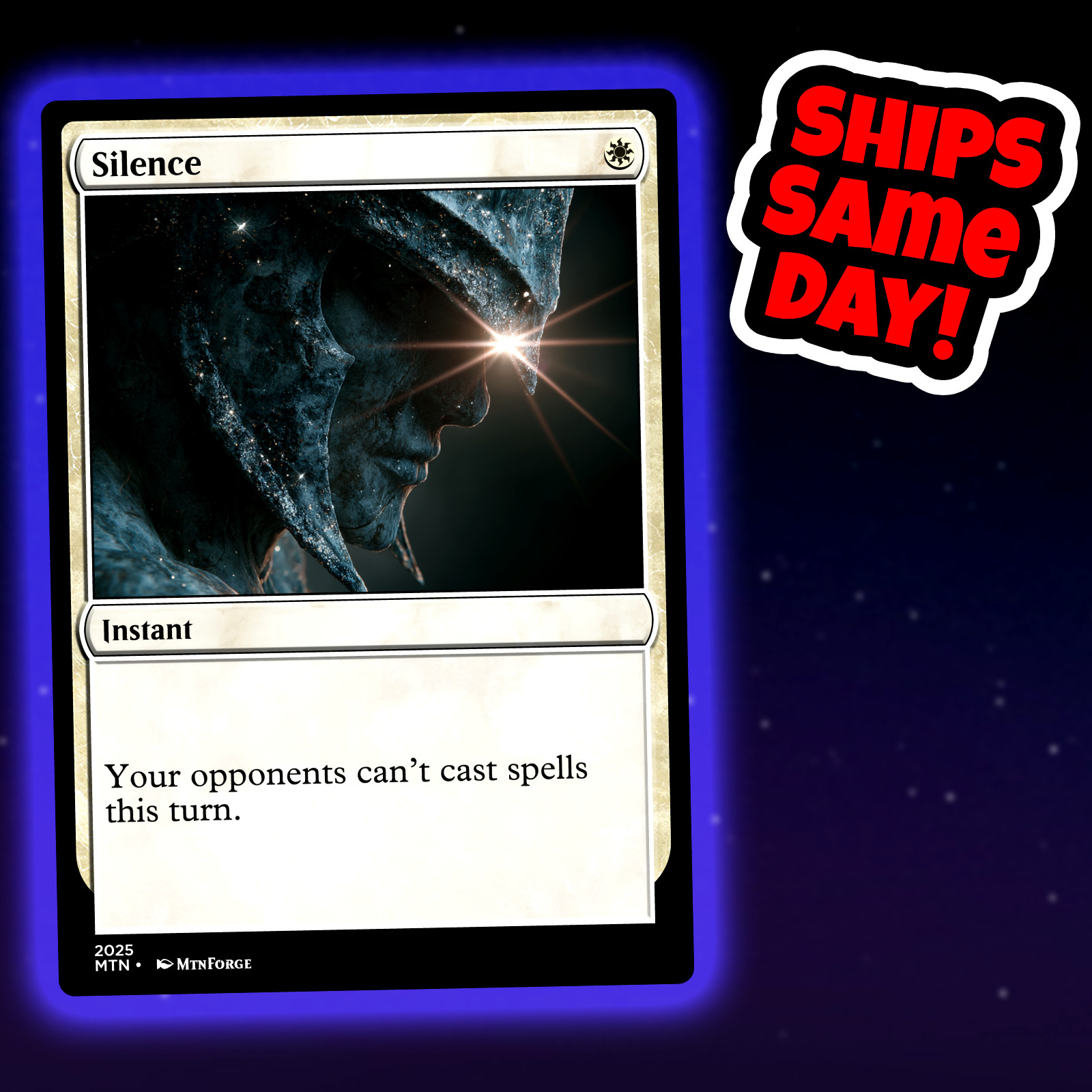 Silence – Custom Art Magic: The Gathering Playtest Card – Commander EDH