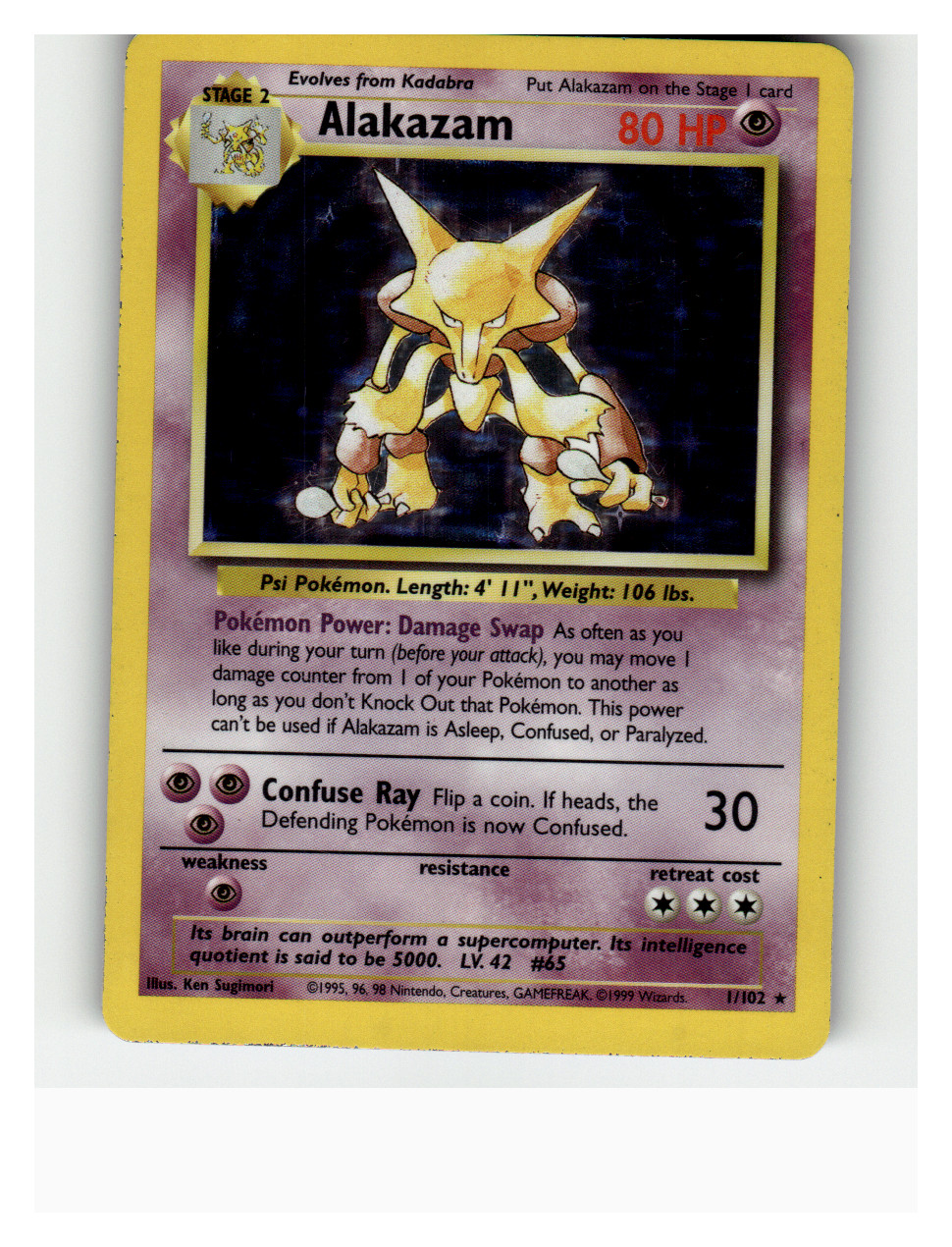Alakazam Holo Rare Base Set 001/102 LP