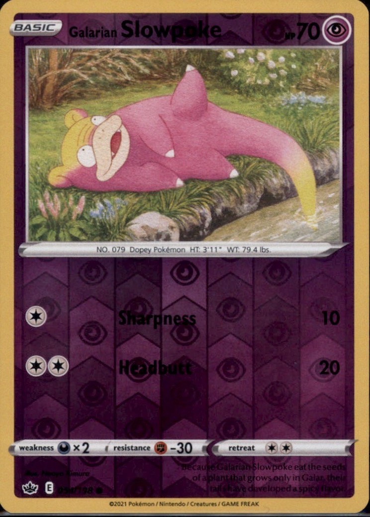 Galarian Slowpoke Reverse Holo Common SWSH06: Chilling Reign 054/198 NM