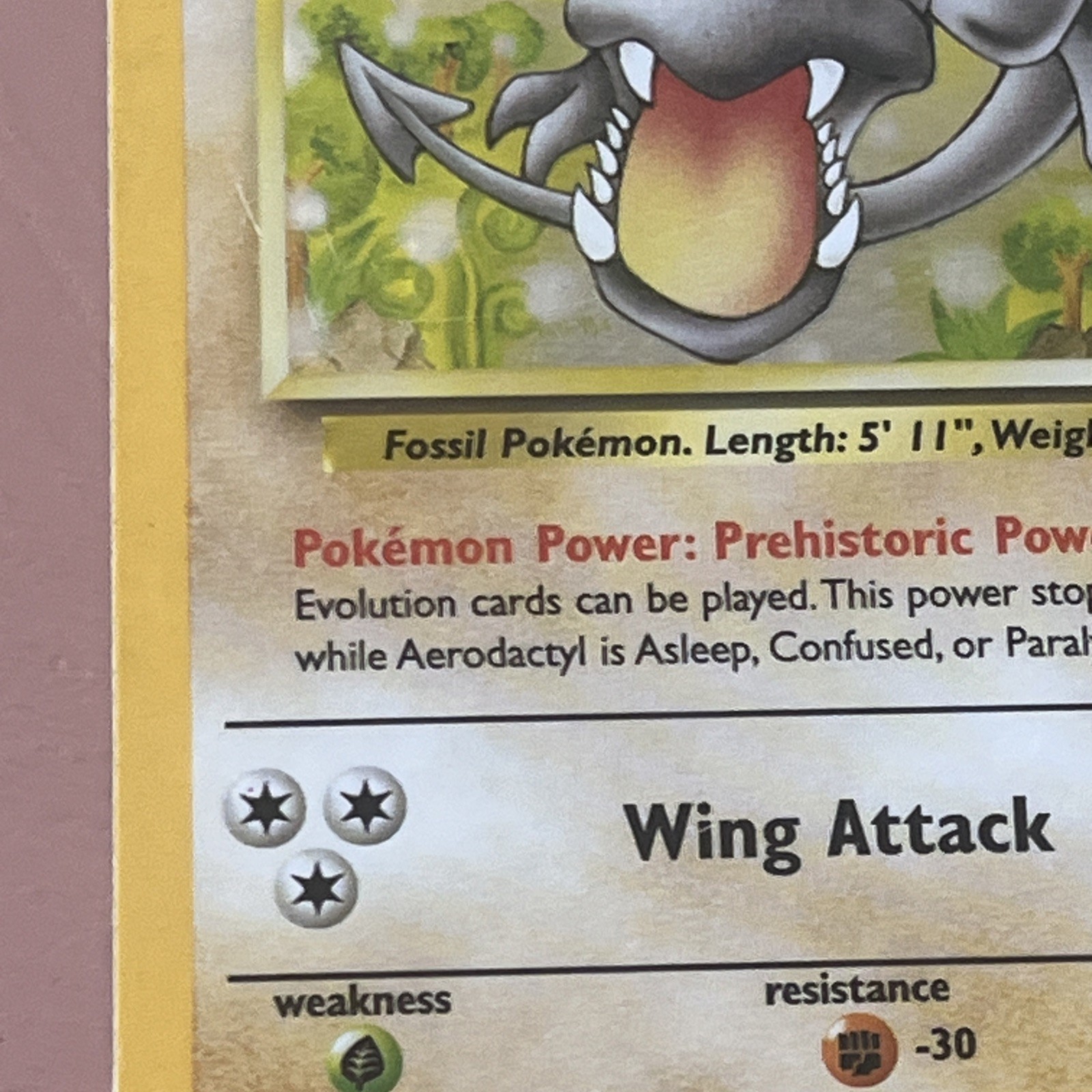 Pokémon Prerelease Aerodactyl #1/62 Holo Rare – 1st Edition Fossil – MP
