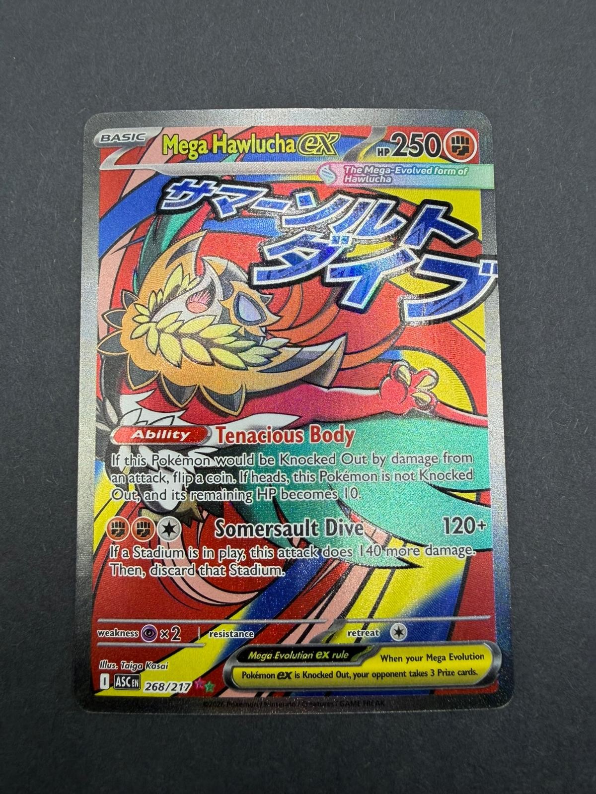 Mega Hawlucha ex 268/217 Mega Attack Rare Ascended Heroes Pokemon Holo Near Mint