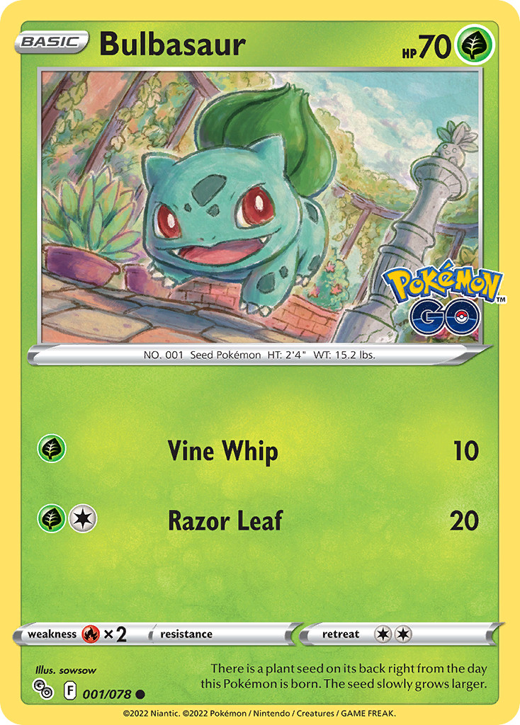 Bulbasaur 001/078 Pokemon GO Common Pokemon NM/M