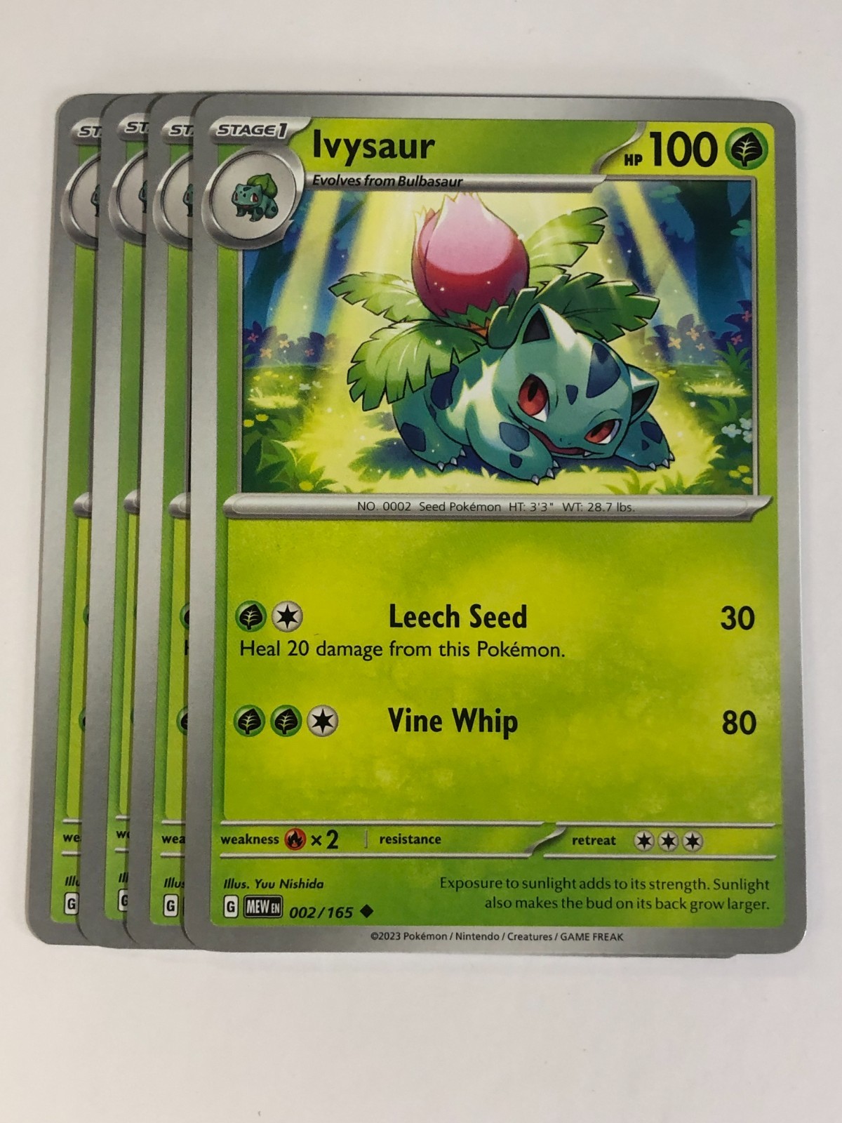 Pokemon TCG 151 4x Playset Ivysaur 002/165 Near Mint