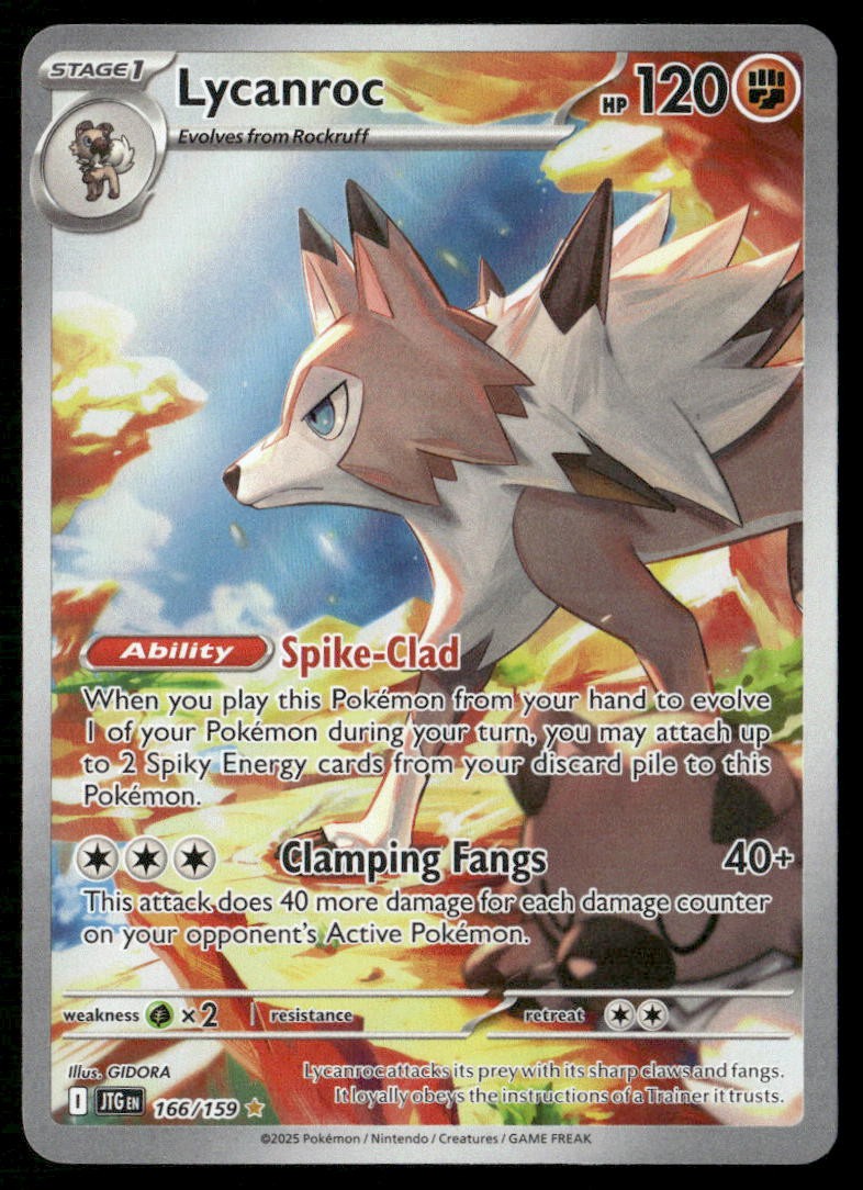 LYCANROC 166/159 ILLUSTRATION RARE JOURNEY TOGETHER POKEMON HOLO NM