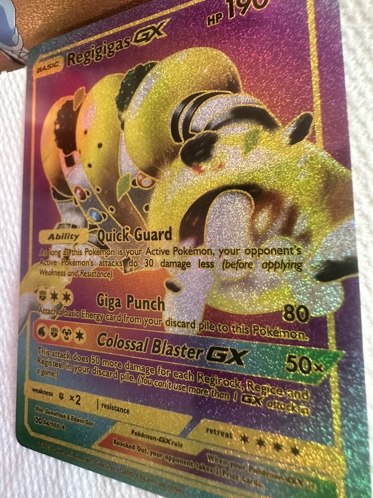 Pokemon Regigigas GX NM Multi Color 💥 Foil Fan Art 💥nm