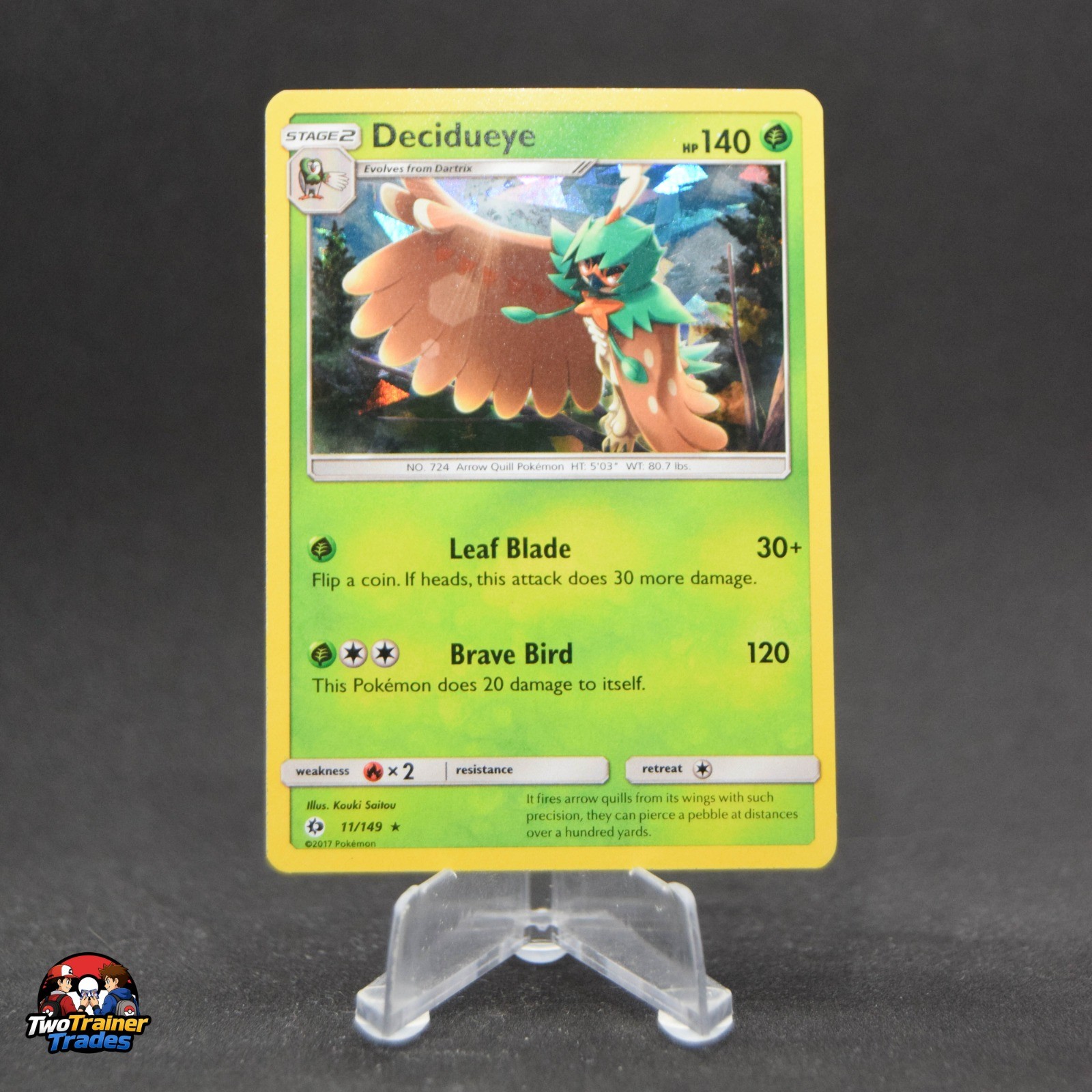 Decidueye Cracked Ice Holo Sun & Moon 11/149 NM Pokemon