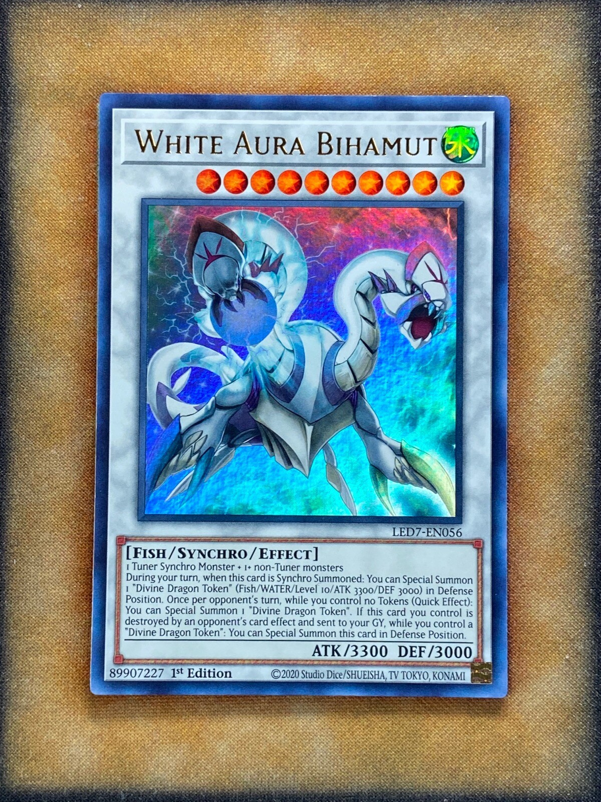 Yugioh White Aura Bihamut LED7-EN056 Ultra Rare 1st Ed NM