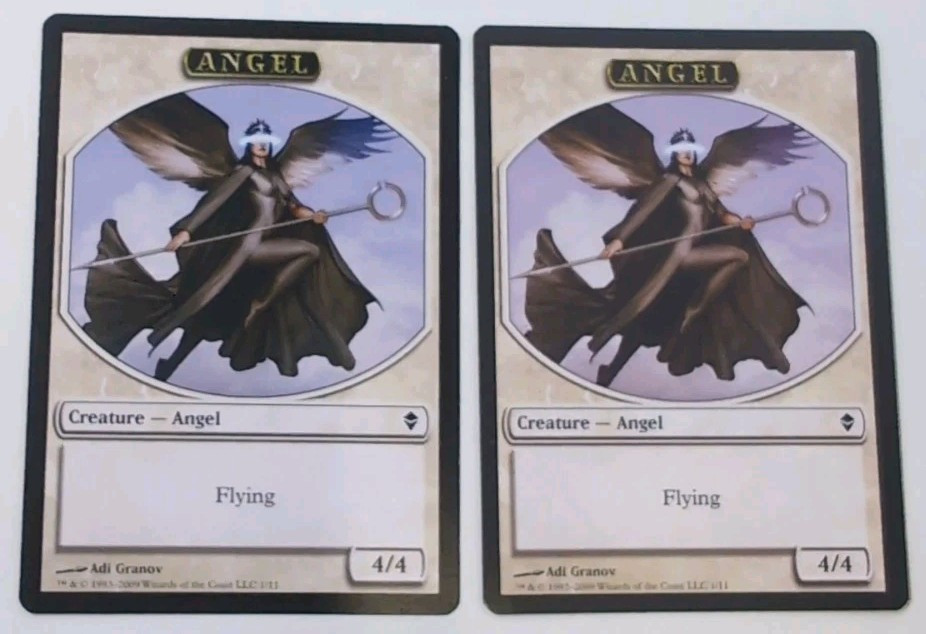 MTG Angel Token NM Error Bleed Misprint Zendikar Magic The Gathering