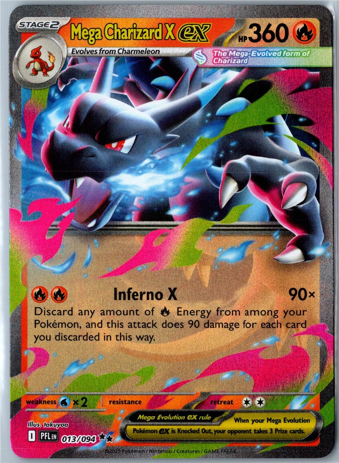 Mega Charizard X ex Phantasmal Flames 013/094 Double Rare Holo NM – Pokemon Card