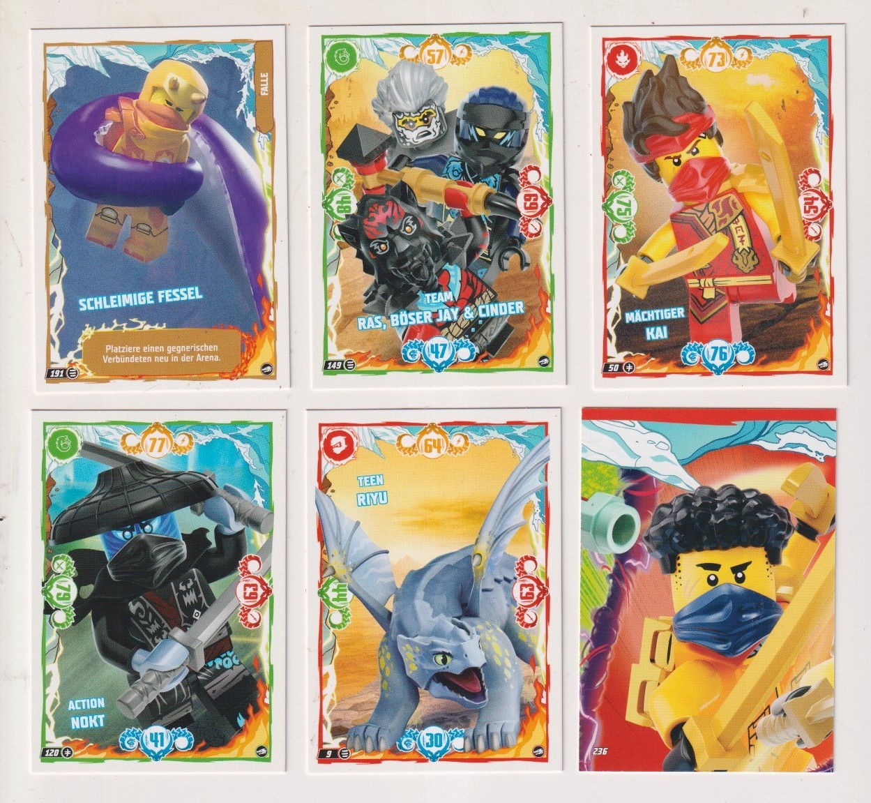 6 Cards LEGO Ninjago Series 10 No. 9, 50, 120, 149, 191, 236 – TCG