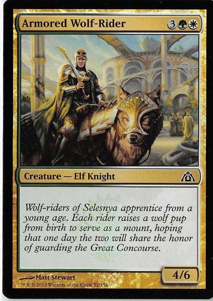 Armored Wolf-Rider *FOIL Common* Magic MtG x1 Dragon’s Maze SP
