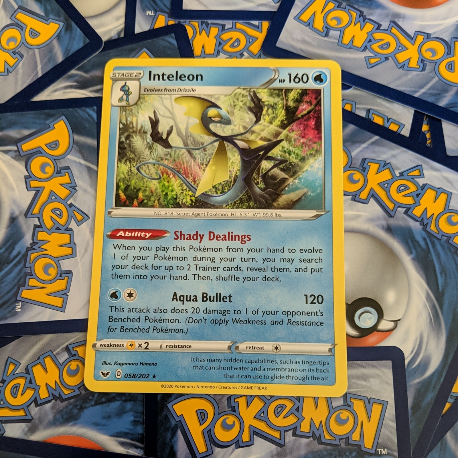 Inteleon (058/202) Sword Shield – Non-Holo Rare Pokémon Card – Near Mint – Water