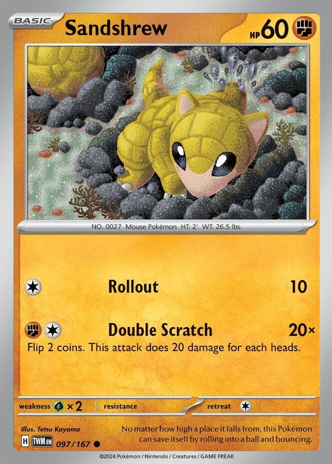 Sandshrew – 097/167 – Common – Near Mint