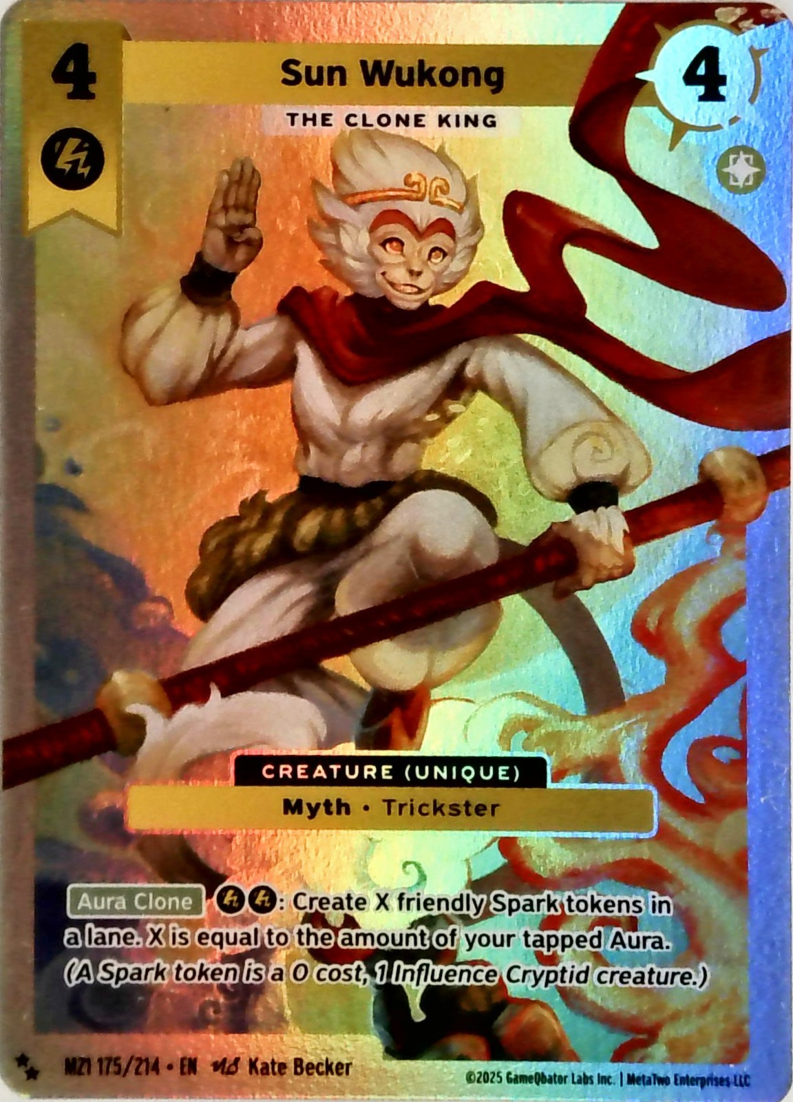 METAZOO 2025- BASE SET-SUN WUKONG- FOIL SUPER RARE -MZ1 175/214