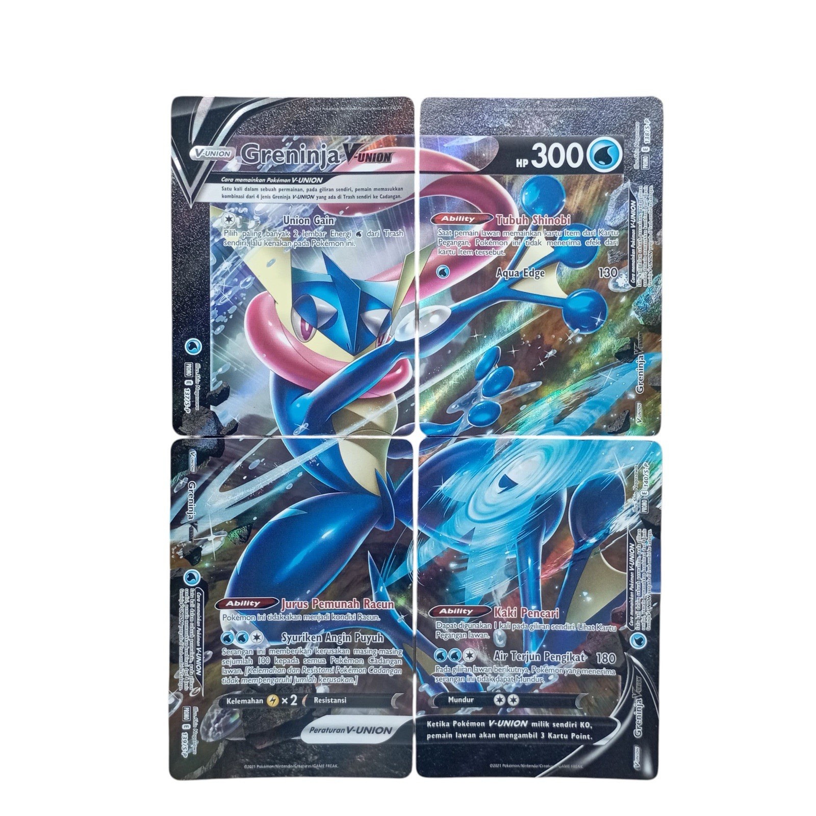 3 Sets Pokemon V-UNION Promo Mewtwo Zacian Greeninja Promo Pokemon TCG indonesia