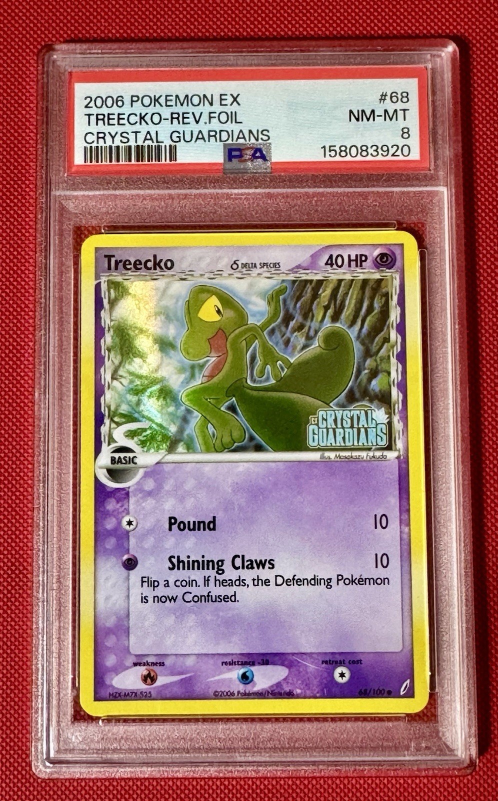 2006 Pokemon Ex Crystal Guardians Treecko Reverse Foil 68/100 PSA 8 NM-MT