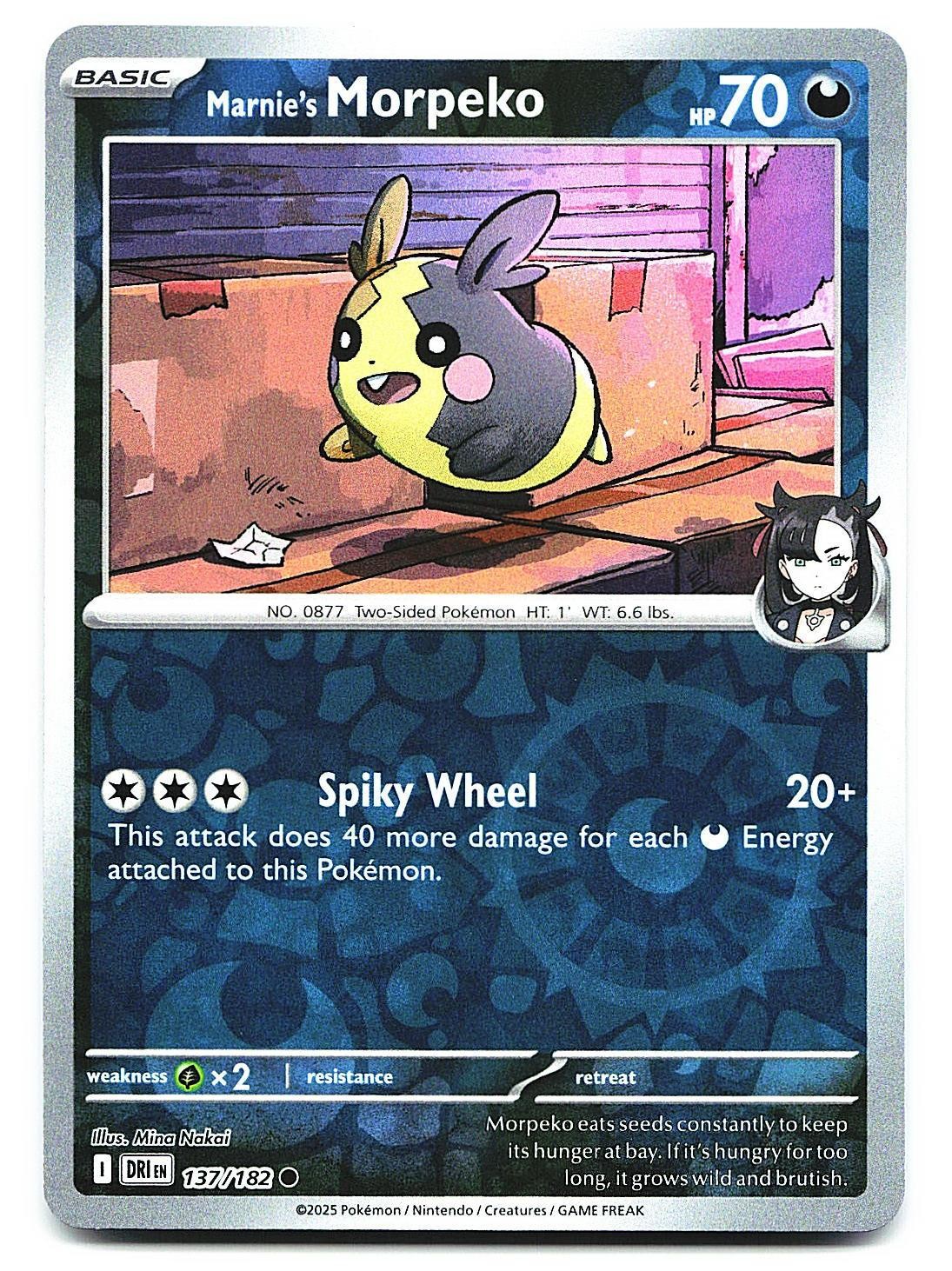 Marnie’s Morpeko SV10: Destined Rivals 137/182 Reverse Holo Pokemon NM