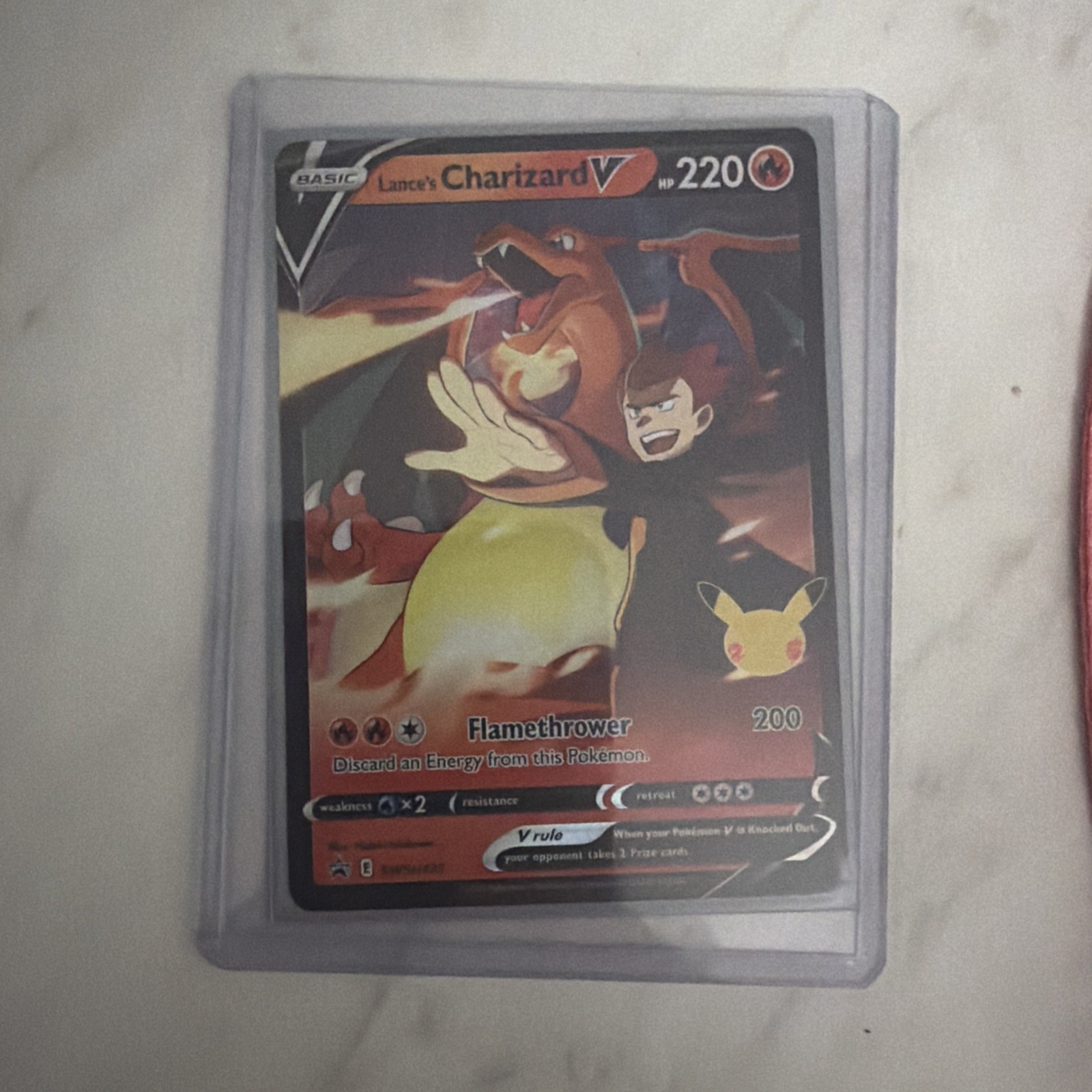 Lance’s Charizard V Card SWSH133 Pokémon Celebrations 25th Black Star Promo NM