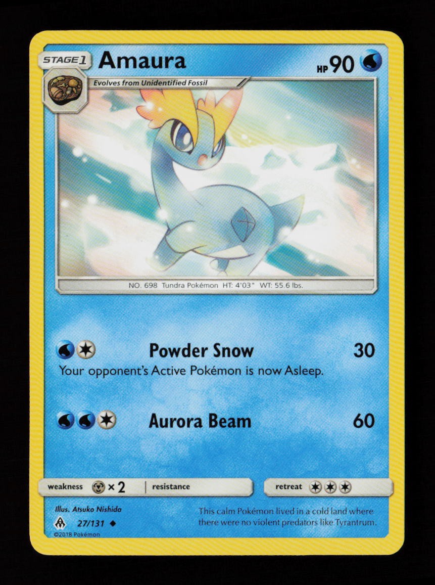 Amaura 27/131 Uncommon Forbidden Light Pokemon Cards