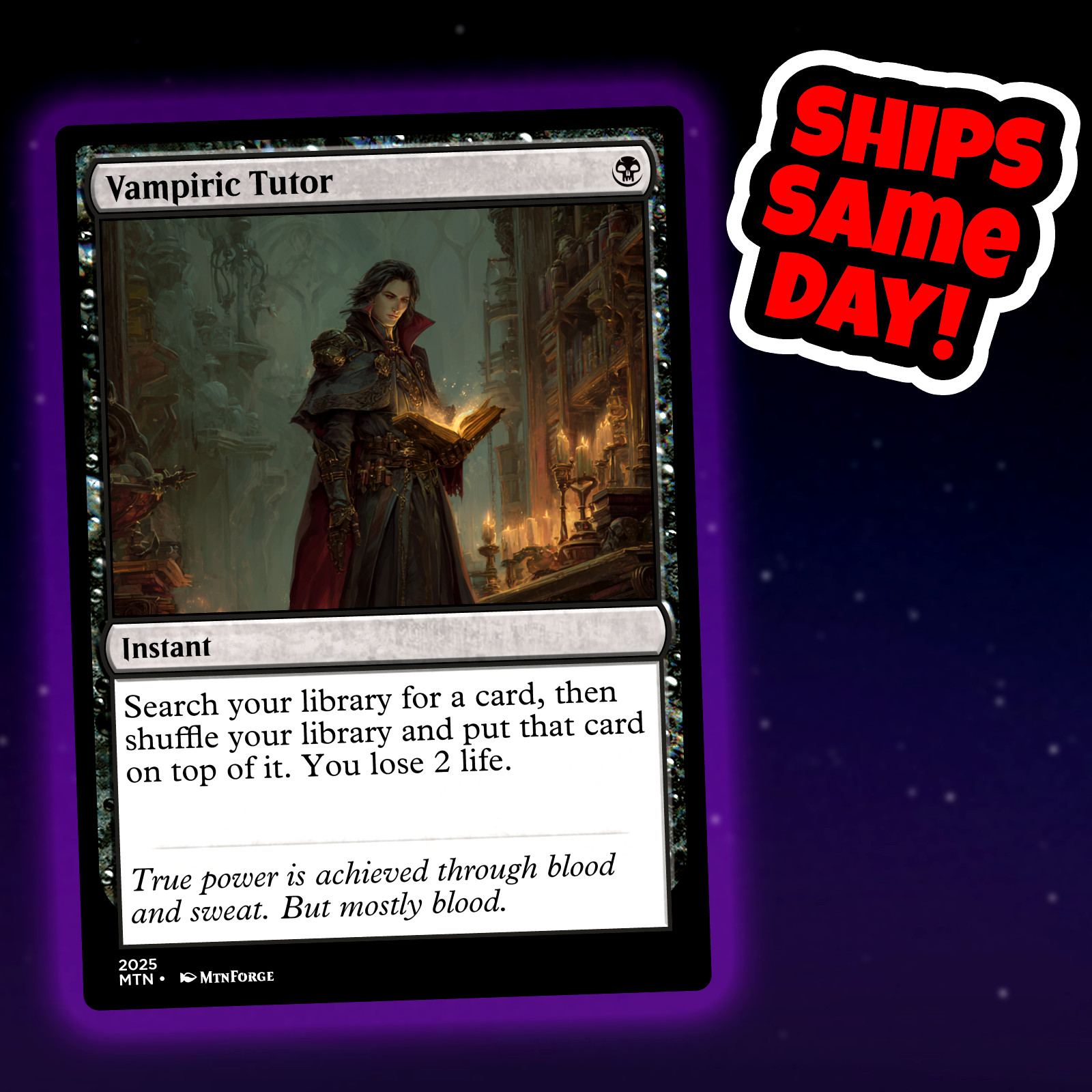 Vampiric Tutor – Custom Art Magic: The Gathering Playtest Card – Commander EDH